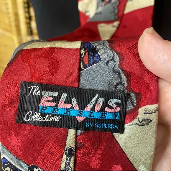 Elvis Love Note Novelty 100% Silk Tie return to sender the king of rock and roll - Picture 3 of 6